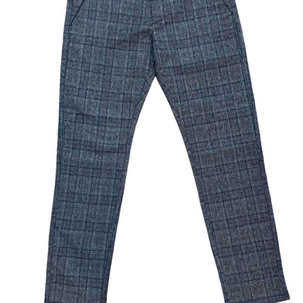Men's Blue Plaid Chinos